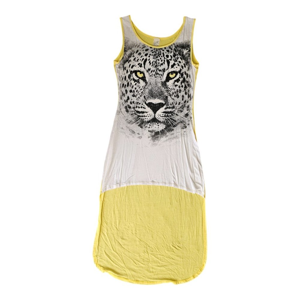 Women's Edgy Leopard Print High-Low Tank Dress – Bold Leopard Graphic
